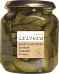 DRIVERS Sweet Cornichons in White Balsamic Vinegar 550g