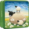 GRANDMA WILD'S Clotted Cream Shortbread Biscuits in Embossed Lucy Pittaway Sheep Tin 200g