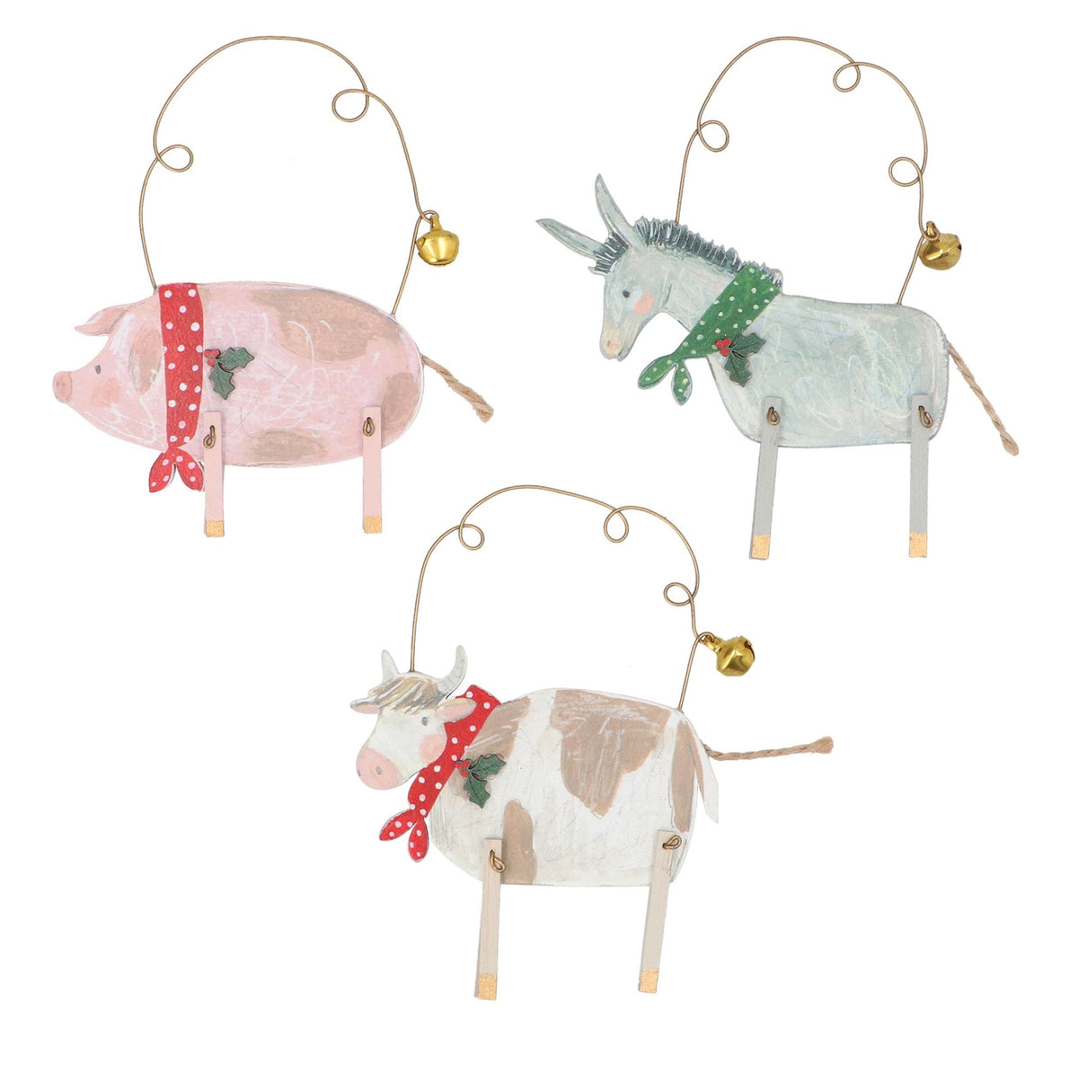 Farmyard Hangings (Pig, Cow or Donkey) By Gisela Graham