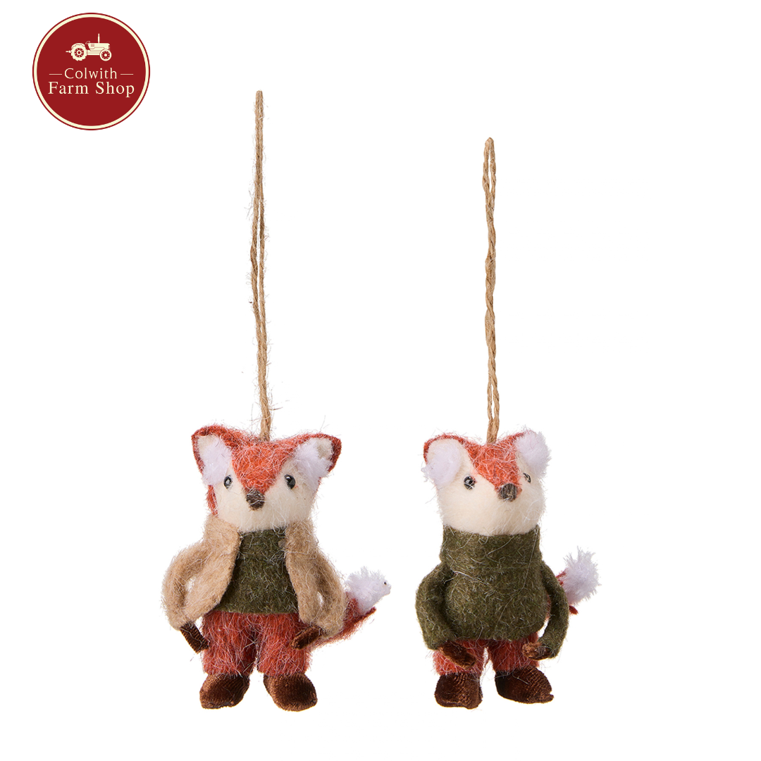 Set of 2 Hanging Gorgeous Foxes