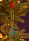 Holly Shape Beaded Decoration