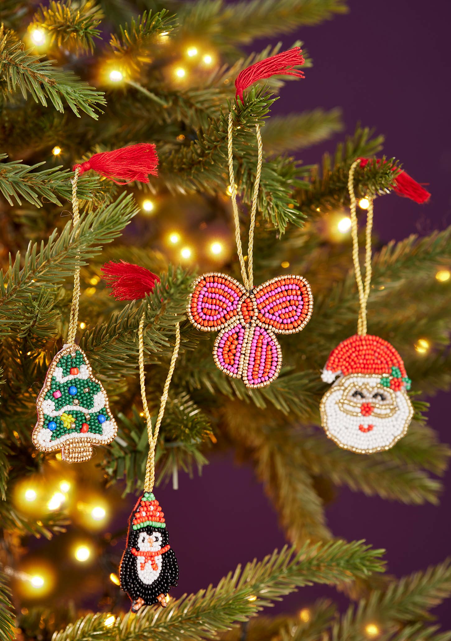 Holly Shape Beaded Decoration