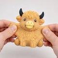 Cute Highland Cow Slow Rising Squishy Fidget Sensory Toy: Khaki