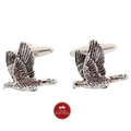 Game Bird Cufflinks Burnished Rhodium Plate