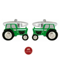 Green Tractor Rhodium Plated Cufflinks