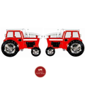 Red Tractor Rhodium Plated Cufflinks