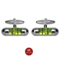 Spirit Level Green Rhodium Plated Cufflinks