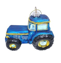 Christmas Decoration Glass Tractor - Various Colours