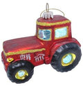 Christmas Decoration Glass Tractor - Various Colours