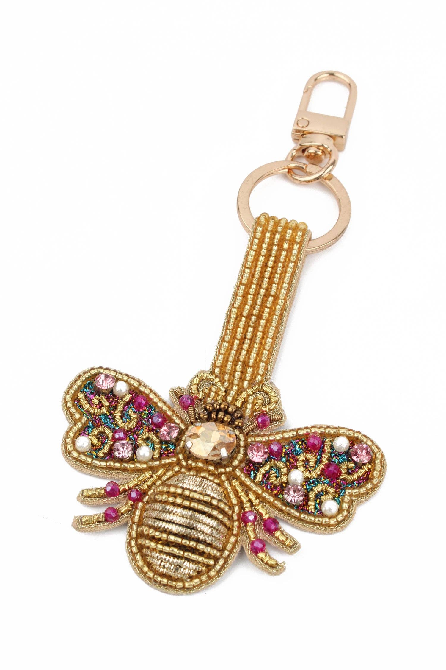 Pink Bee Keyring / Bag Charm