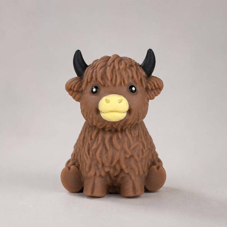 Cute Highland Cow Slow Rising Squishy Fidget Sensory Toy: Brown