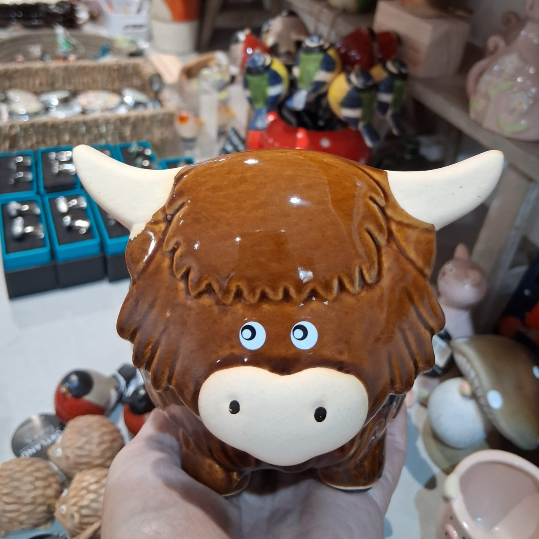 Highland Cow Money Bank