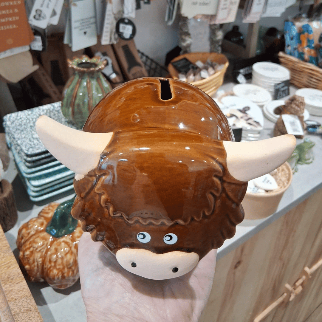 Highland Cow Money Bank
