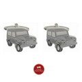 Grey Land Vehicle Rhodium Plated Cufflinks