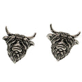 Highland Cow Rhodium & Black Enamel Cufflinks